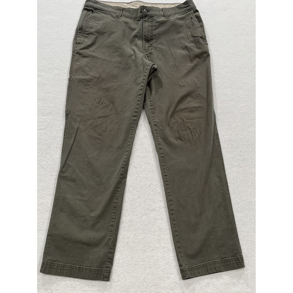 Columbia Mens 36x32 Regular Fit Army Green Canvas Side Zip Pocket Pants 1792581